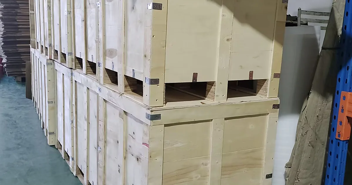 Export plywood crate packing for custom metal trolleys at Doing Metal
