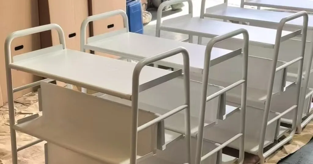 Stainless steel trolley built to a hygiene specification