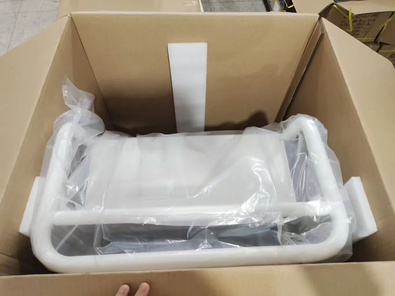 Stainless steel trolley wrapped before export shipment