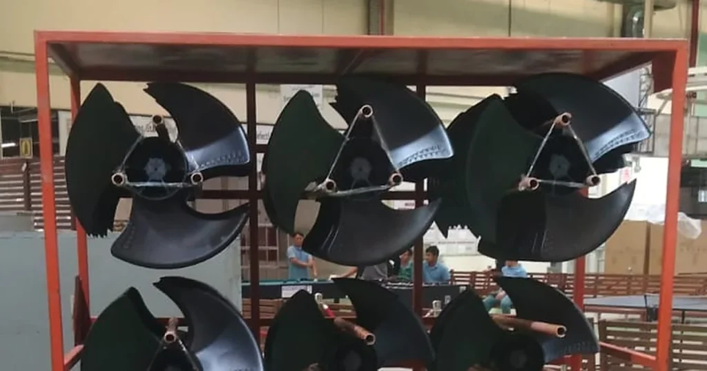 Loaded custom trolley rack showing how payload adds up per level